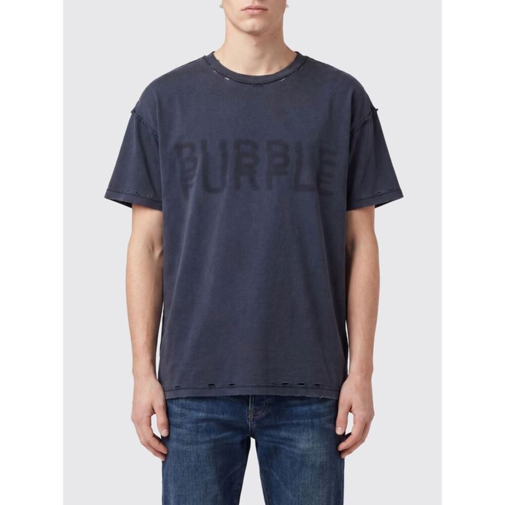 Purple T-Shirt Men Black